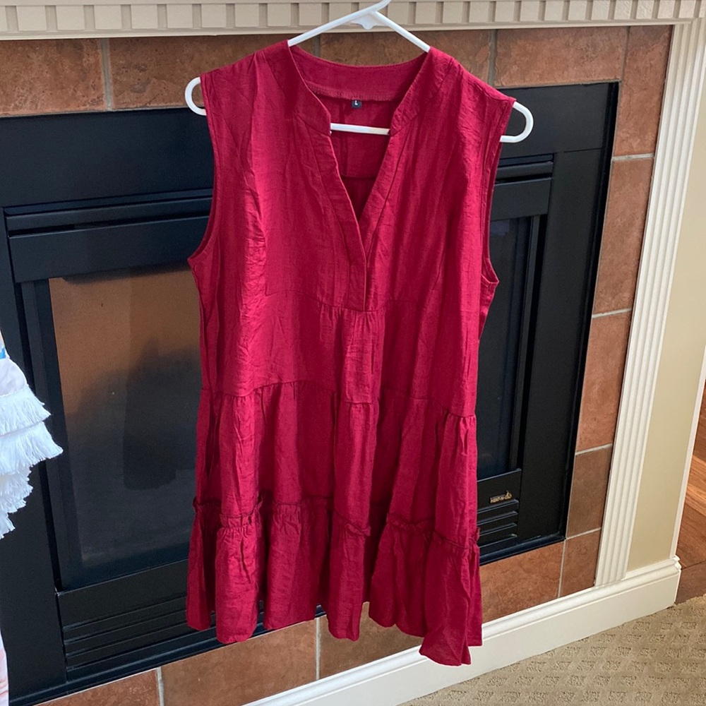 Red mini dress